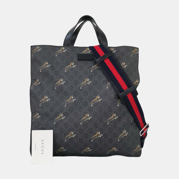 GG Supreme Monogram Coated Canvas Black