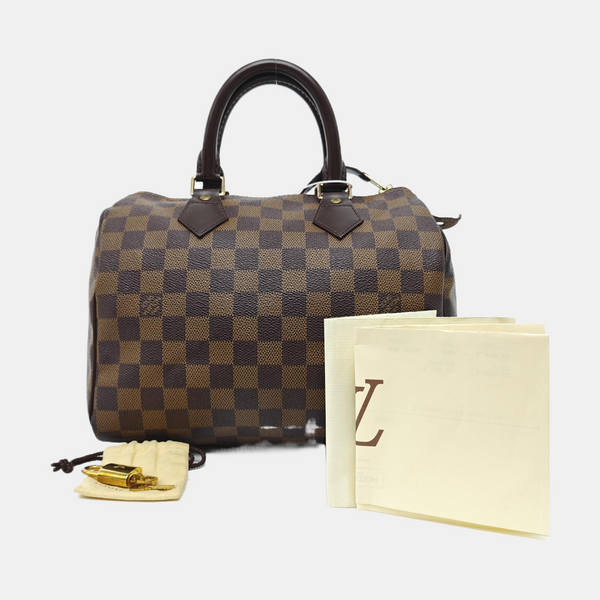 SPEEDY 25 Damier Ebene Coated Canvas Brown