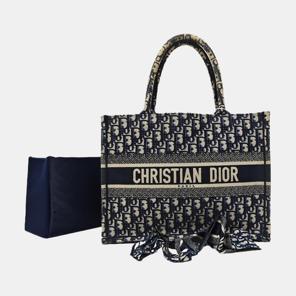 Book Tote Medium Oblique Canvas Blue
