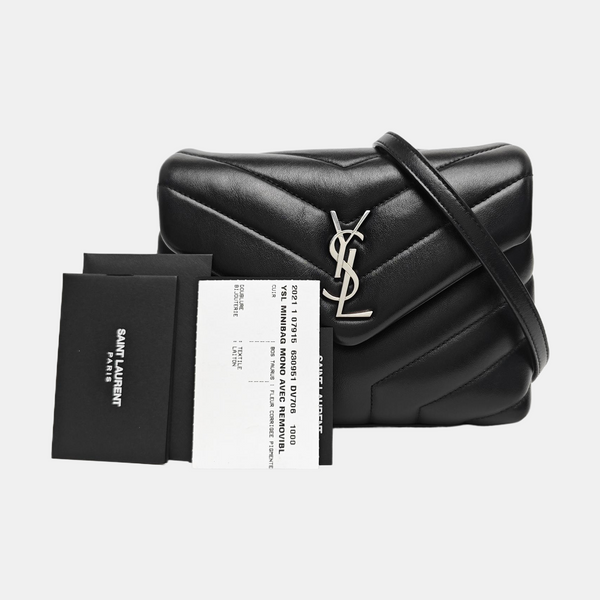 LOULOU Extra Small Chevron Calfskin Black