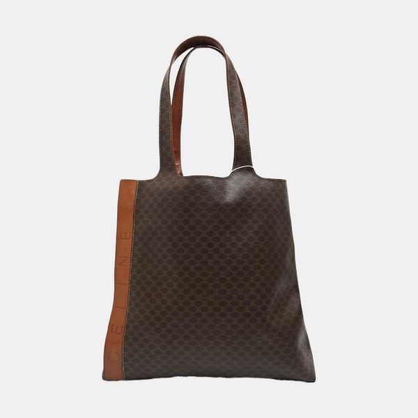 Coated Canvas Top Handle Bag Brown