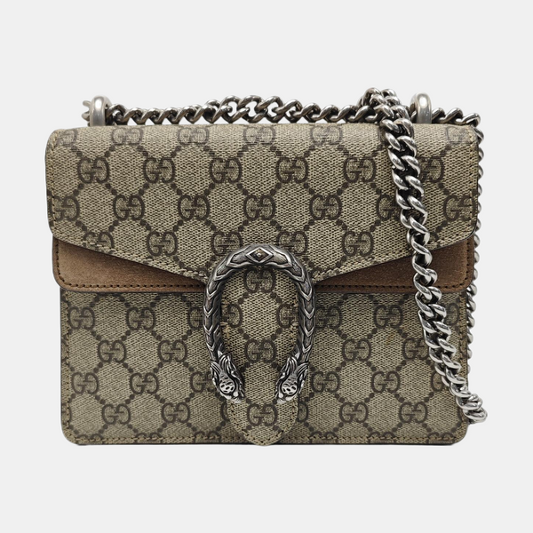 Dionysus Mini Monogram Coated Canvas Beige