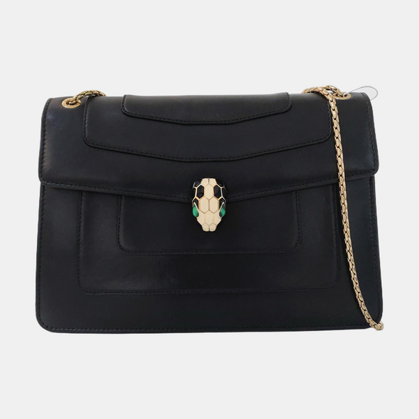 SERPENTI FOREVER Medium Quilted Calfskin Black