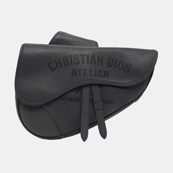 Saddle Medium Calfskin Grey