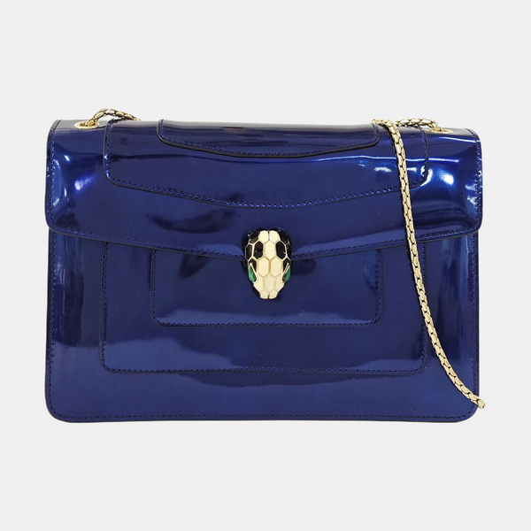 SERPENTI FOREVER Medium Patent Leather Blue