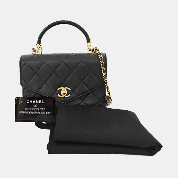 Quilted Calfskin Shoulder Bag Black