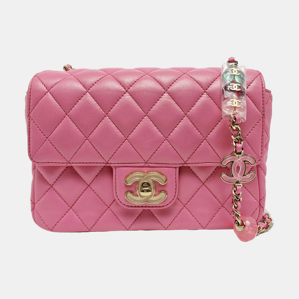CLASSIC FLAP Mini Quilted Lambskin Pink