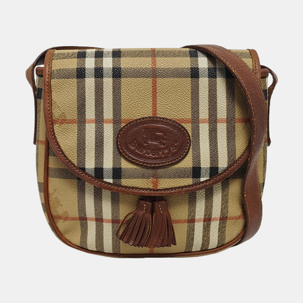 Coated Canvas Shoulder Bag Beige
