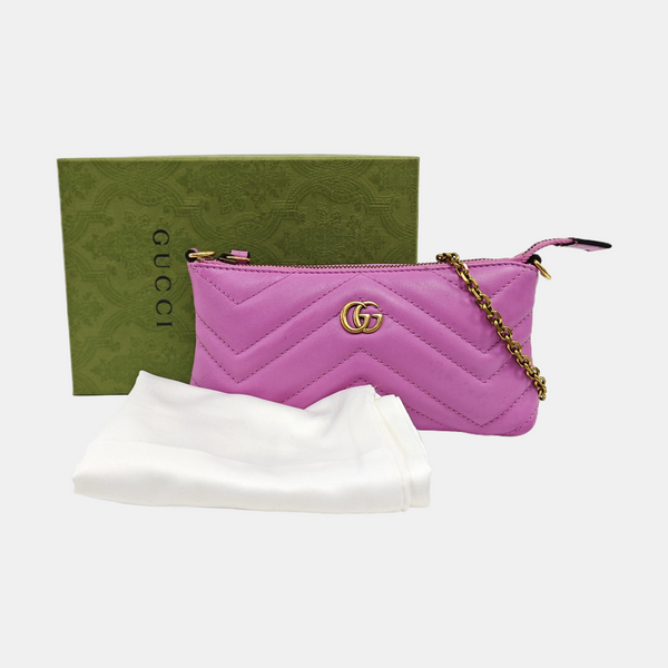 GG Marmont Mini Quilted Calfskin Pink