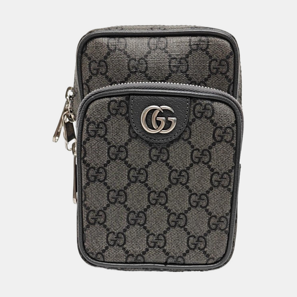 Ophidia Mini Monogram Coated Canvas Gray