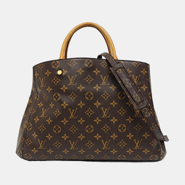 MONTAIGNE GM Monogram Coated Canvas Brown