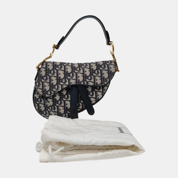 Saddle Mini Oblique Canvas Blue