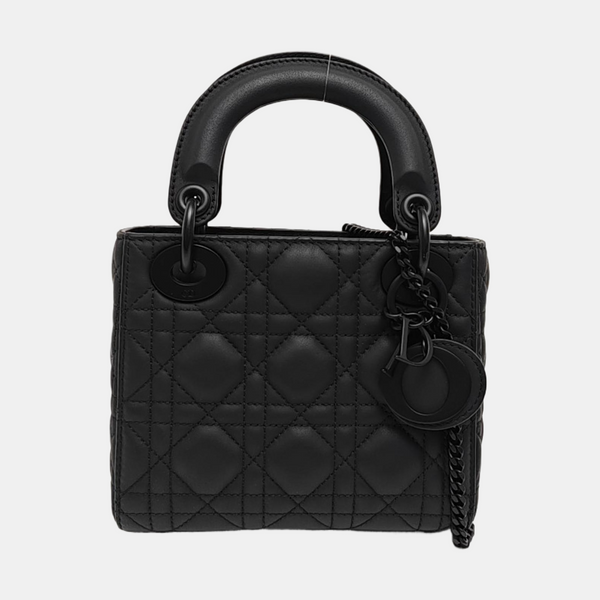 Lady Dior Mini Cannage Calfskin Black