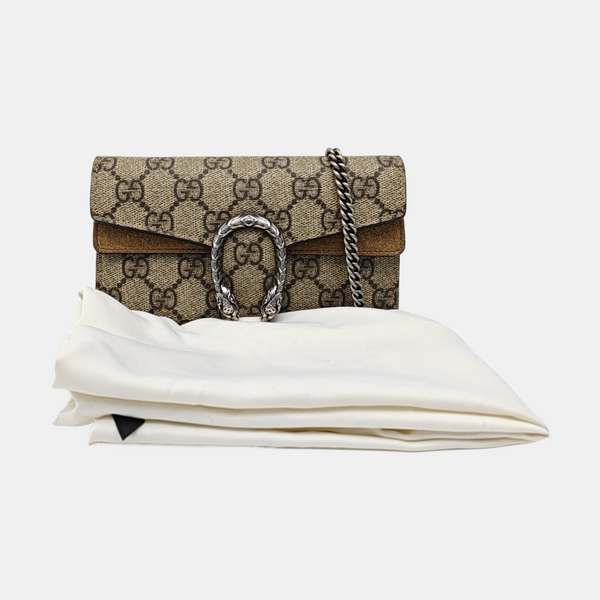 Dionysus Super Mini Monogram Coated Canvas Beige