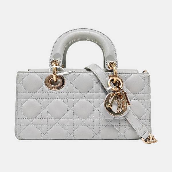 Lady D-Joy de piel de cordero Cannage en azul