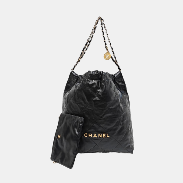 CHANEL 22 Medium Quilted Calfskin Black