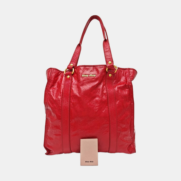 Calfskin Top Handle Bag Red