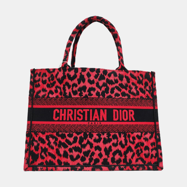 Authenticated pre-owned Book Tote Medium Fabric Red - Tote Bag at Looply