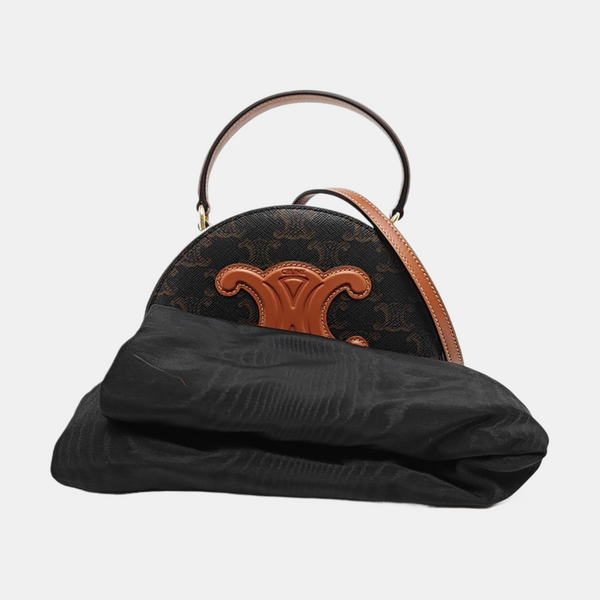 TRIOMPHE Small Coated Canvas Brown