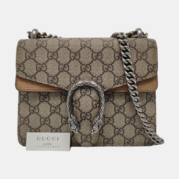 Dionysus Mini Monogram Coated Canvas Beige