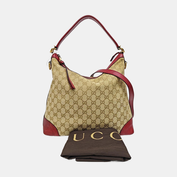 Monogram Canvas Shoulder Bag Beige