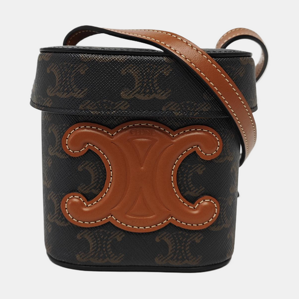 Coated Canvas Shoulder Bag Brown
