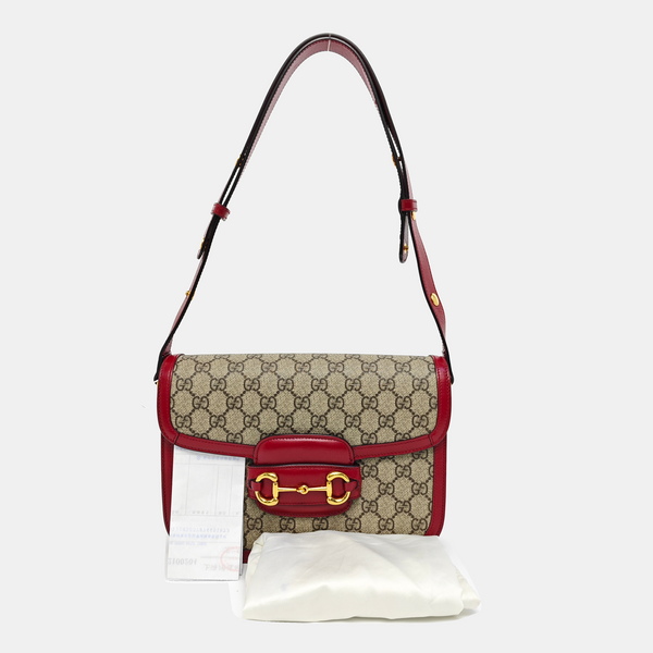 Horsebit 1955 Small Monogram Coated Canvas Beige