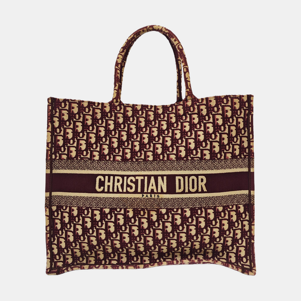 Book Tote Large Oblique Canvas Red