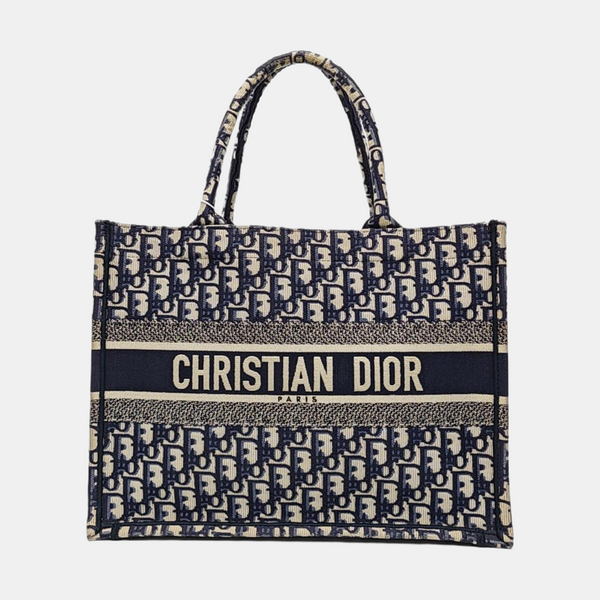 Book Tote Medium Oblique Canvas Blue