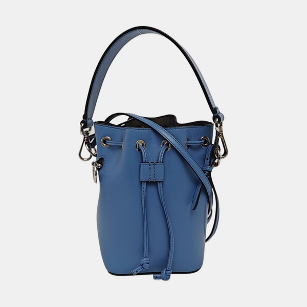 Authenticated pre-owned Mon Tresor Mini Calfskin Blue - Bucket Bag at Looply