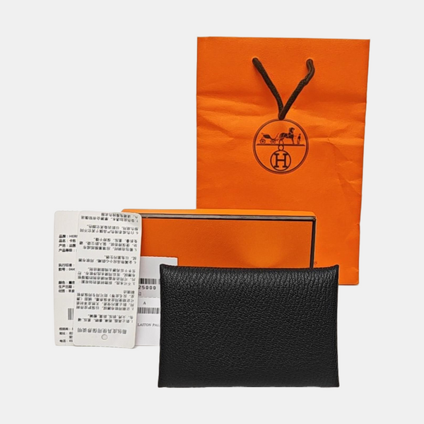 Calvi Chèvre Mysore Black Card Holder