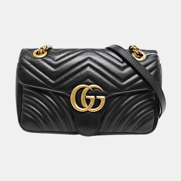 GG Marmont Small Quilted Calfskin Black