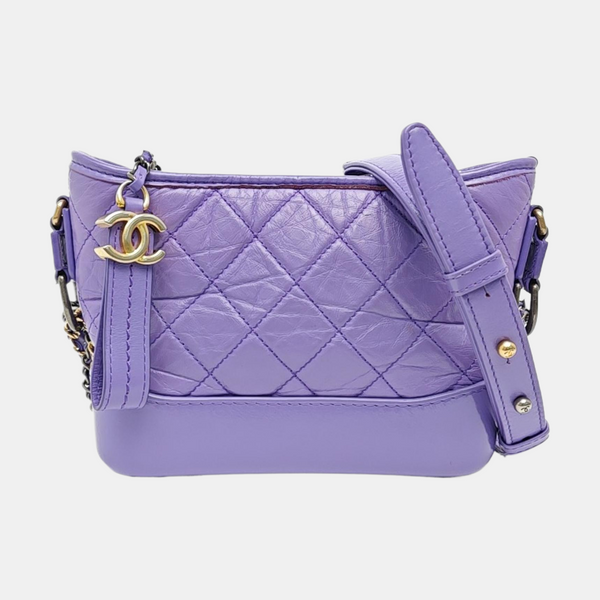 GABRIELLE Small Quilted Calfskin Purple
