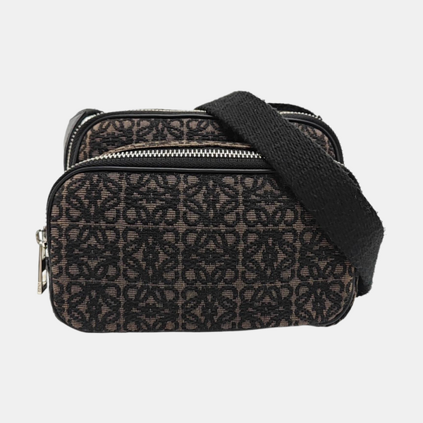 Monogram Fabric Shoulder Bag Gray
