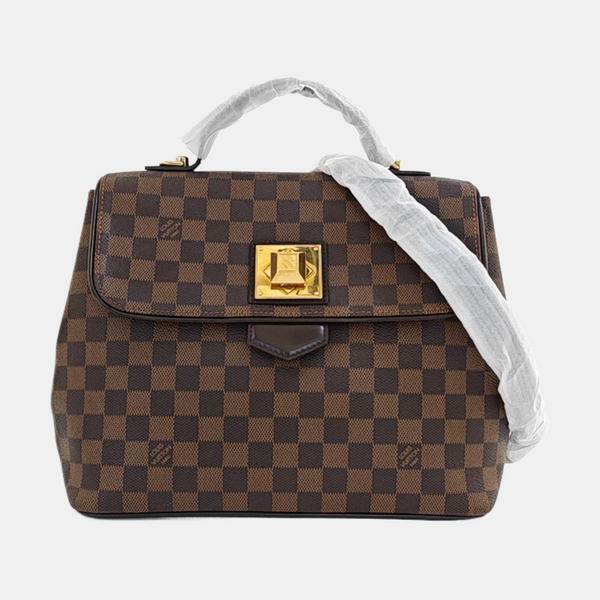 BERGAMO MM Damier Ebene Coated Canvas Brown