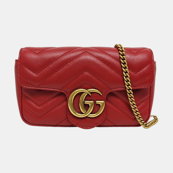 GG Marmont Mini Quilted Calfskin Red