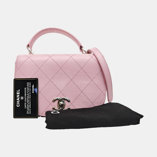 Quilted Calfskin Shoulder Bag Pink