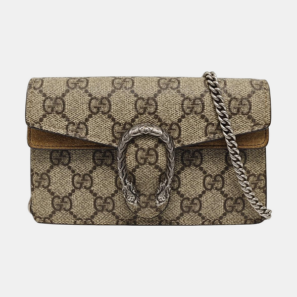 Dionysus Super Mini Monogram Coated Canvas Beige