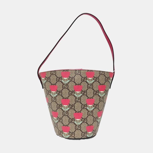Children’s GG Bucket Monogram Coated Canvas Beige