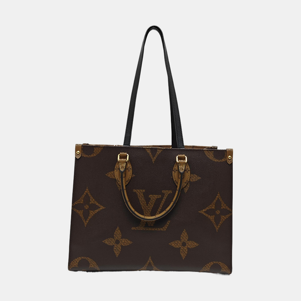 Authenticated pre-owned ONTHEGO MM Monogram Coated Canvas Brown - Tote Bag at Looply