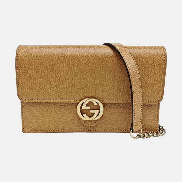 Interlocking G Small Calfskin Beige