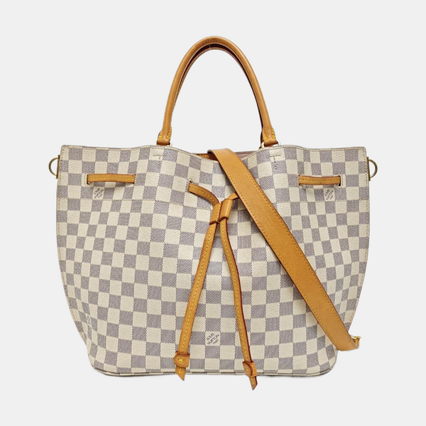GIROLATA GM Damier Azur Coated Canvas White