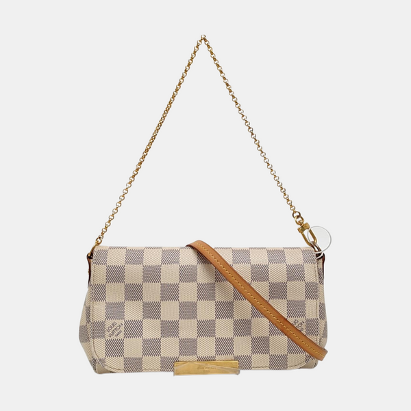 FAVORITE PM Damier Azur Coated Canvas White