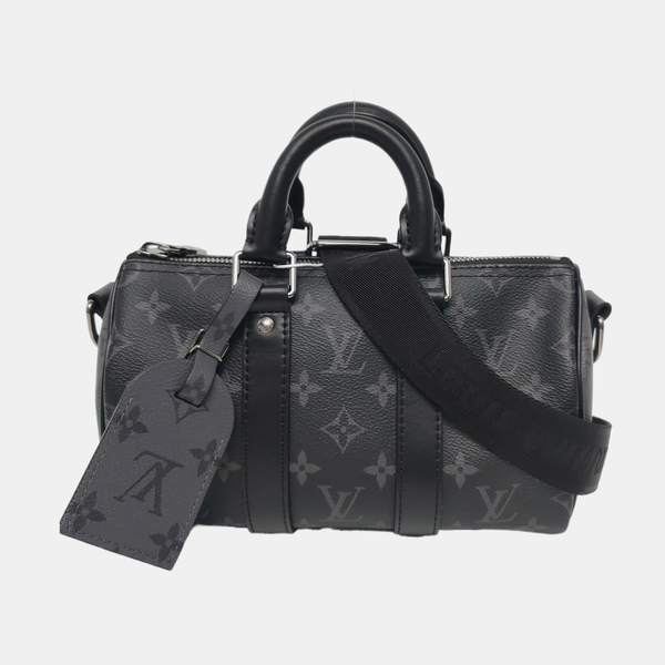 KEEPALL 25 Monogram Coated Canvas Black