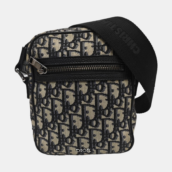 Oblique Fabric Shoulder Bag Beige