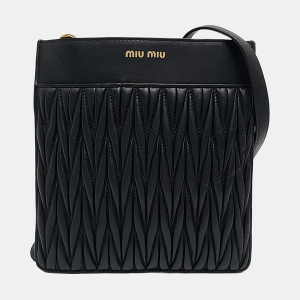 Quilted Lambskin Crossbody Bag Black