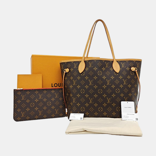 NEVERFULL MM Monogram Coated Canvas Brown