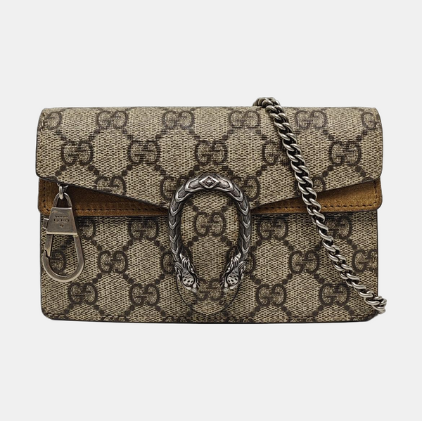 Dionysus Super Mini Monogram Lona Revestida Beige