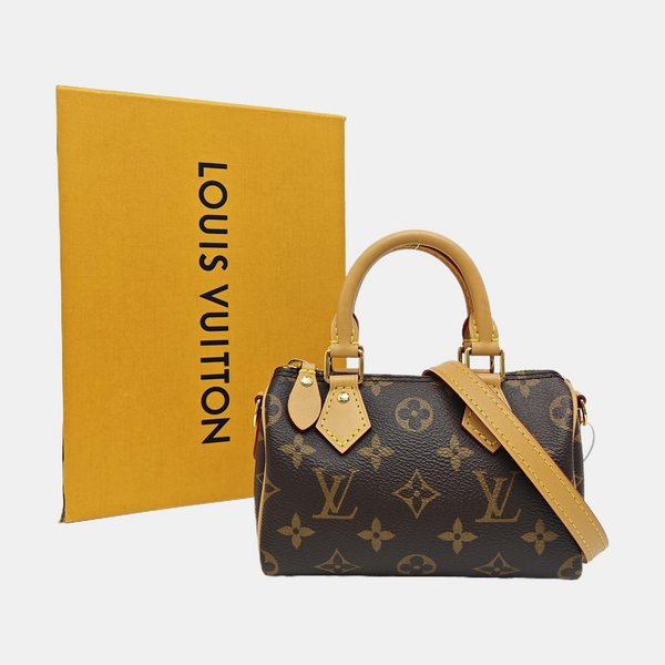 SPEEDY Nano Monogram Coated Canvas Brown