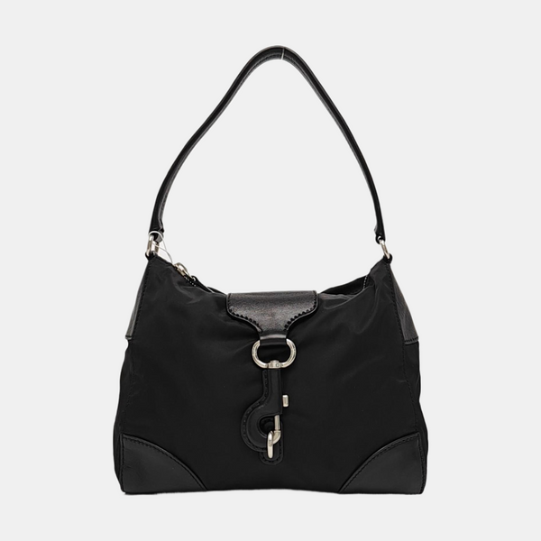 Nylon Top Handle Bag Black